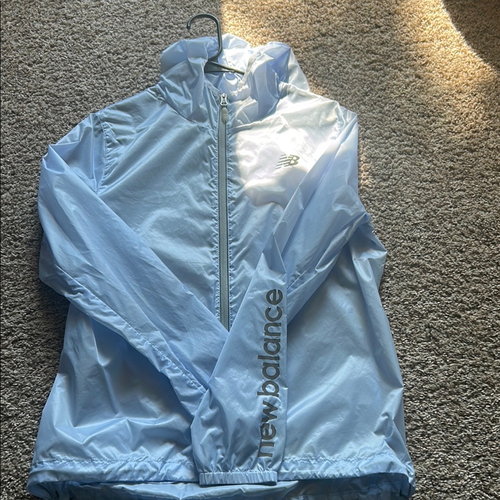 New Balance Blue Raincoat Lightweight Athletic Design